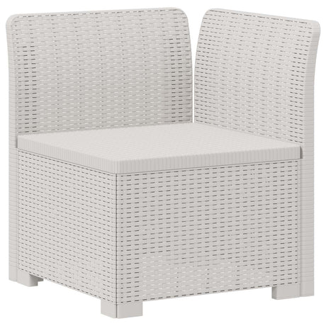 Vidaxl eénpersoons tuinbank met kussens rattan look pp wit
