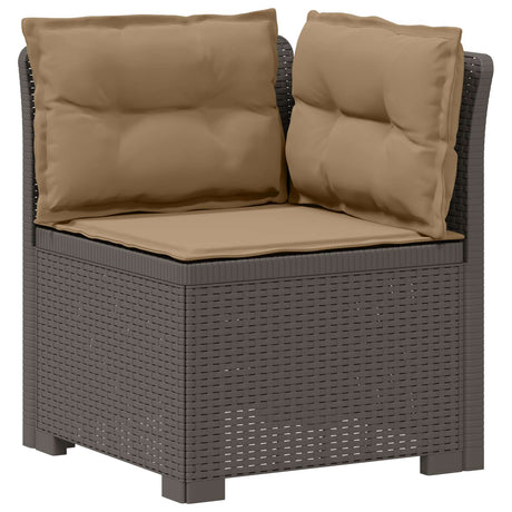 Vidaxl eénpersoons tuinbank met kussens rattan look pp lichtgrijs