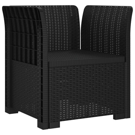 Vidaxl eénpersoons fauteuil met kussen rattan look pp antraciet