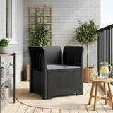 Vidaxl eénpersoons fauteuil met kussen rattan look pp antraciet