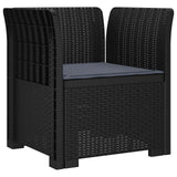 Vidaxl eénpersoons fauteuil met kussen rattan look pp antraciet