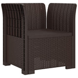 Vidaxl eénpersoons fauteuil met kussen rattan look pp bruin