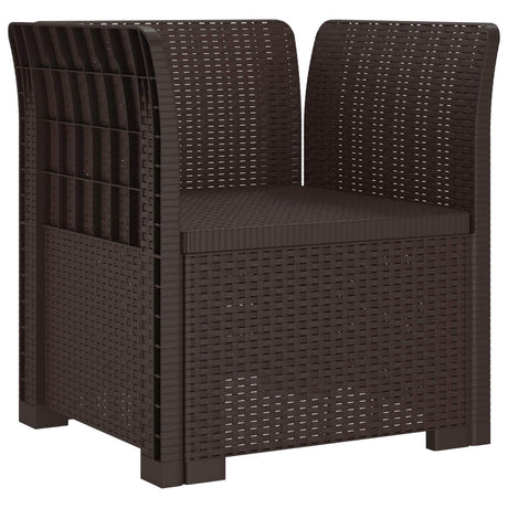 Vidaxl eénpersoons fauteuil met kussen rattan look pp bruin