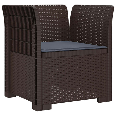 Vidaxl eénpersoons fauteuil met kussen rattan look pp bruin