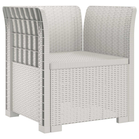 Vidaxl eénpersoons fauteuil met kussen rattan look pp wit