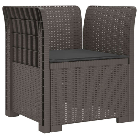 Vidaxl eénpersoons fauteuil met kussen rattan look pp lichtgrijs