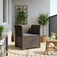 Vidaxl eénpersoons fauteuil met kussen rattan look pp lichtgrijs