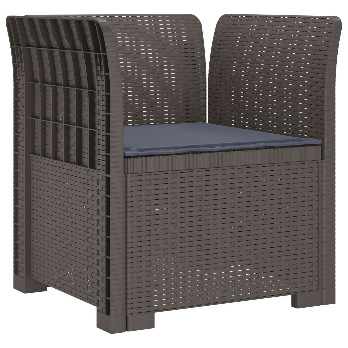 Vidaxl eénpersoons fauteuil met kussen rattan look pp lichtgrijs