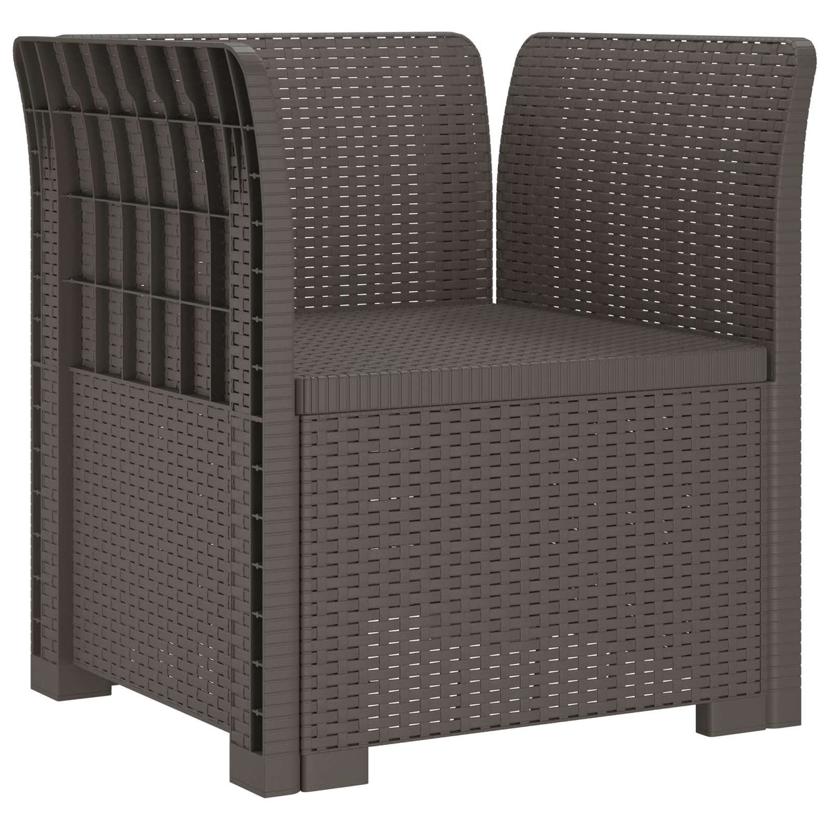 Vidaxl eénpersoons fauteuil met kussen rattan look pp lichtgrijs