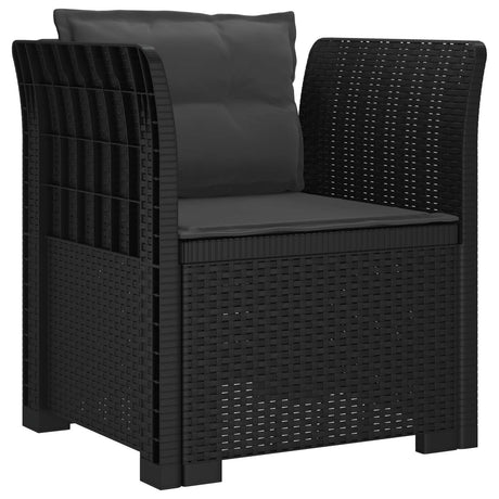 Vidaxl eénpersoons fauteuil met kussens rattan look pp antraciet