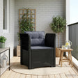 Vidaxl eénpersoons fauteuil met kussens rattan look pp antraciet