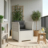 Vidaxl eénpersoons fauteuil met kussens rattan look pp wit