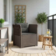 Vidaxl eénpersoons fauteuil met kussens rattan look pp lichtgrijs