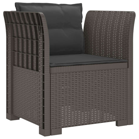 Vidaxl eénpersoons fauteuil met kussens rattan look pp lichtgrijs