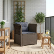 Vidaxl eénpersoons fauteuil met kussens rattan look pp lichtgrijs