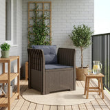 Vidaxl eénpersoons fauteuil met kussens rattan look pp lichtgrijs