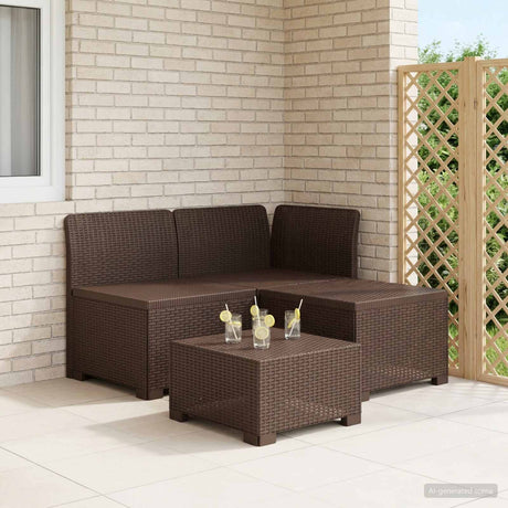Vidaxl 3-zits tuinbank in rattan look 3-zits pp bruin