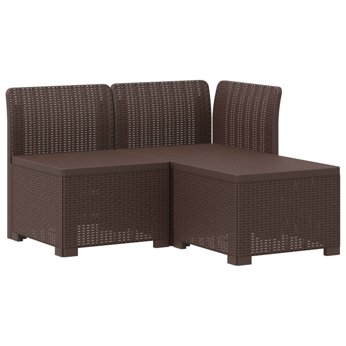 Vidaxl 3-zits tuinbank met kussens in rattanlook 3-zits pp bruin