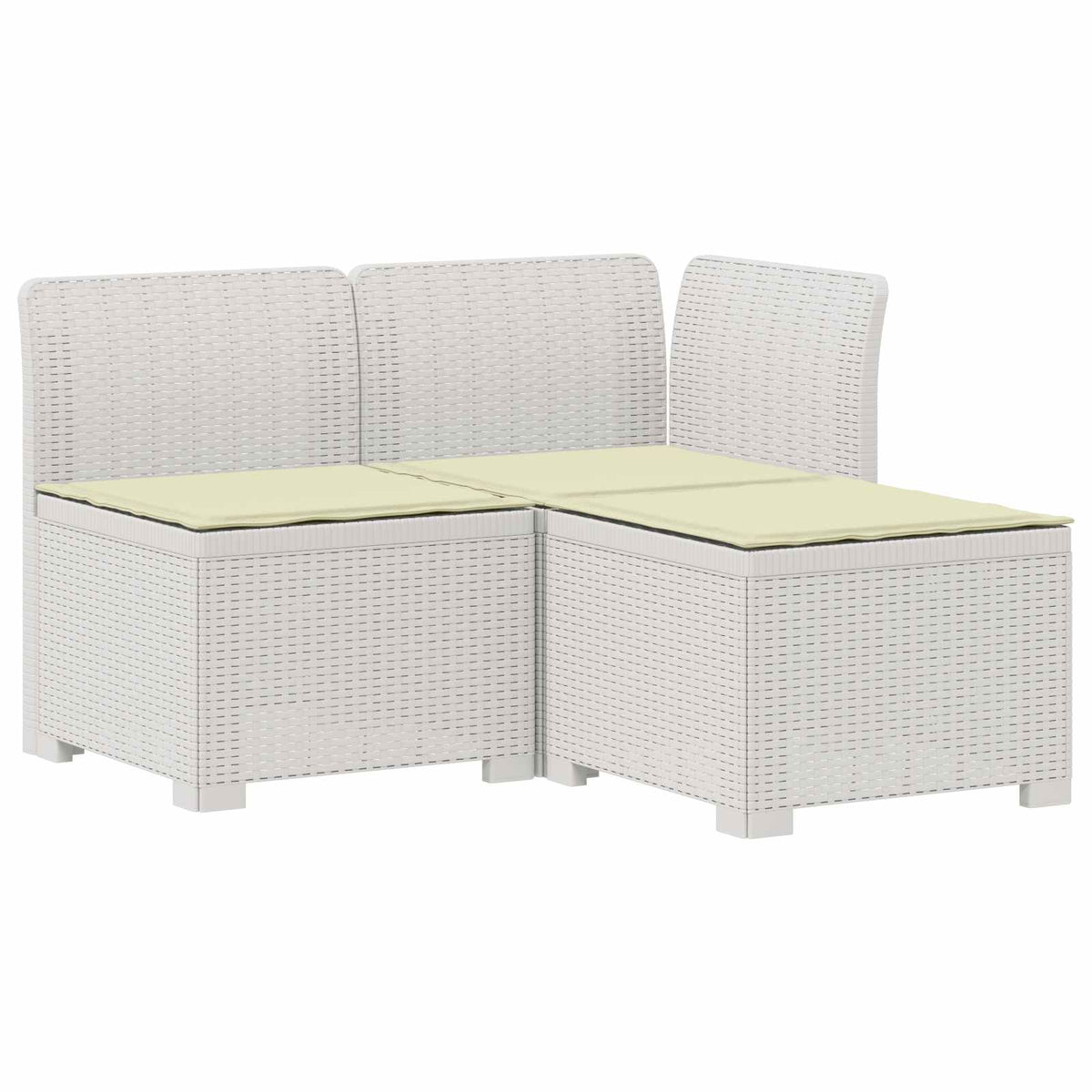 Vidaxl 3-zits tuinbank met kussens in rattanlook 3-zits pp wit
