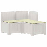 Vidaxl 3-zits tuinbank met kussens in rattanlook 3-zits pp wit
