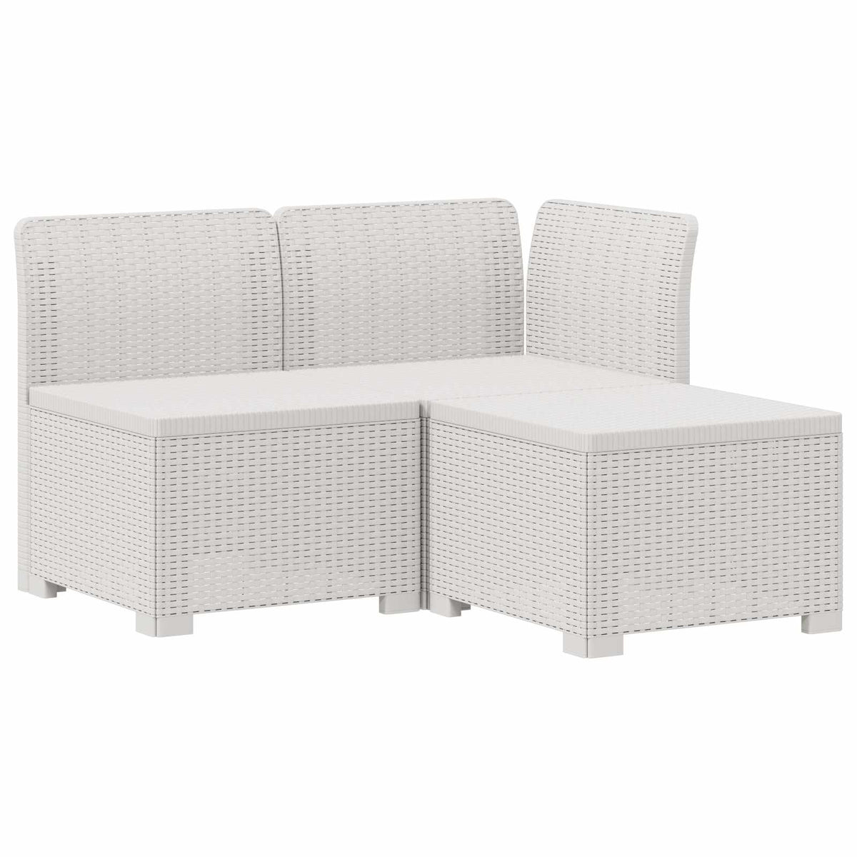 Vidaxl 3-zits tuinbank met kussens in rattanlook 3-zits pp wit