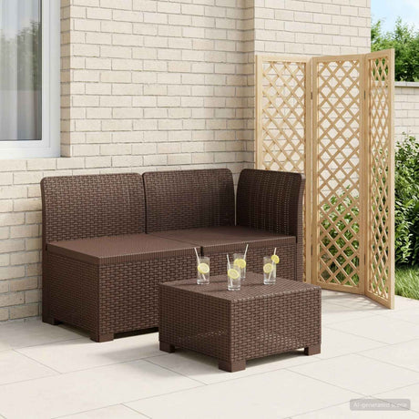 Vidaxl tweedelige tuinbank rattan look 2-zits pp bruin