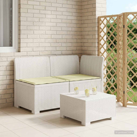 Vidaxl tweedelige tuinbank met kussens rattan look 2-zits pp wit