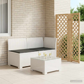 Vidaxl tweedelige tuinbank met kussens rattan look 2-zits pp wit