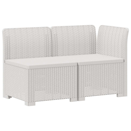 Vidaxl tweedelige tuinbank met kussens rattan look 2-zits pp wit