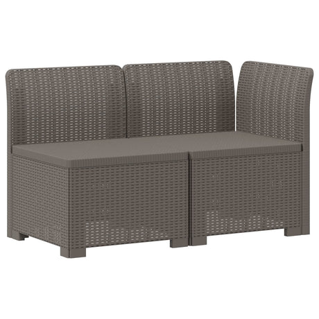 Vidaxl tweedelige tuinbank met kussens rattan look 2-zits pp