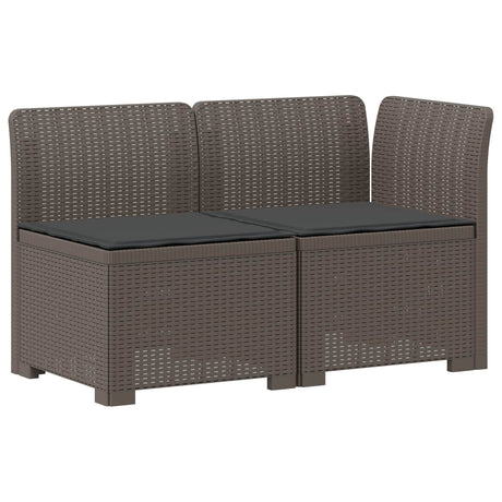 Vidaxl tweedelige tuinbank met kussens rattan look 2-zits pp