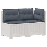 Vidaxl tweedelige tuinbank met kussens rattan look 2-zits pp wit