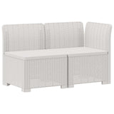 Vidaxl tweedelige tuinbank met kussens rattan look 2-zits pp wit
