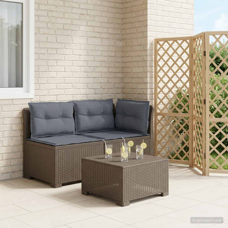 Vidaxl tweedelige tuinbank met kussens rattan look 2-zits pp