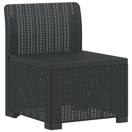 Vidaxl 3-zits tuinbank in rattan look 3-zits pp antraciet