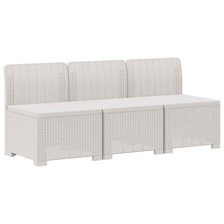 Vidaxl 3-zits tuinbank met kussens in rattanlook 3-zits pp wit