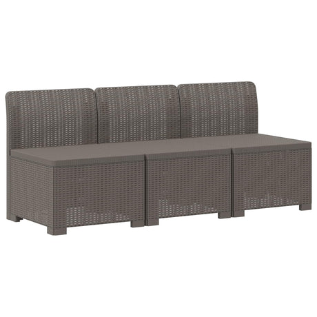 Vidaxl 3-zits tuinbank met kussens in rattanlook 3-zits pp lichtgrijs