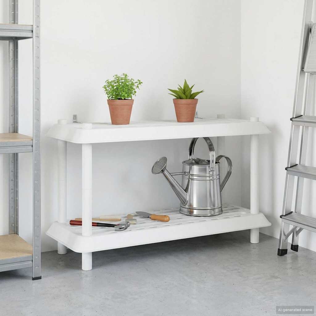 Vidaxl plankenunit 2-laags 100 x 40 x 55,5 cm pp wit