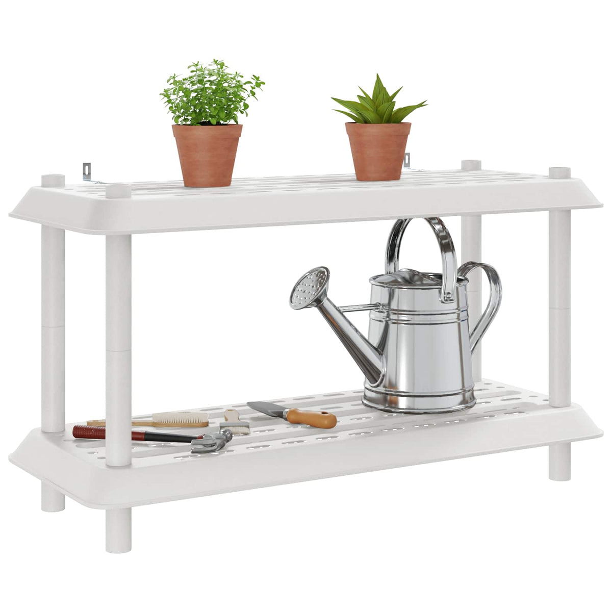 Vidaxl plankenunit 2-laags 100 x 40 x 55,5 cm pp wit