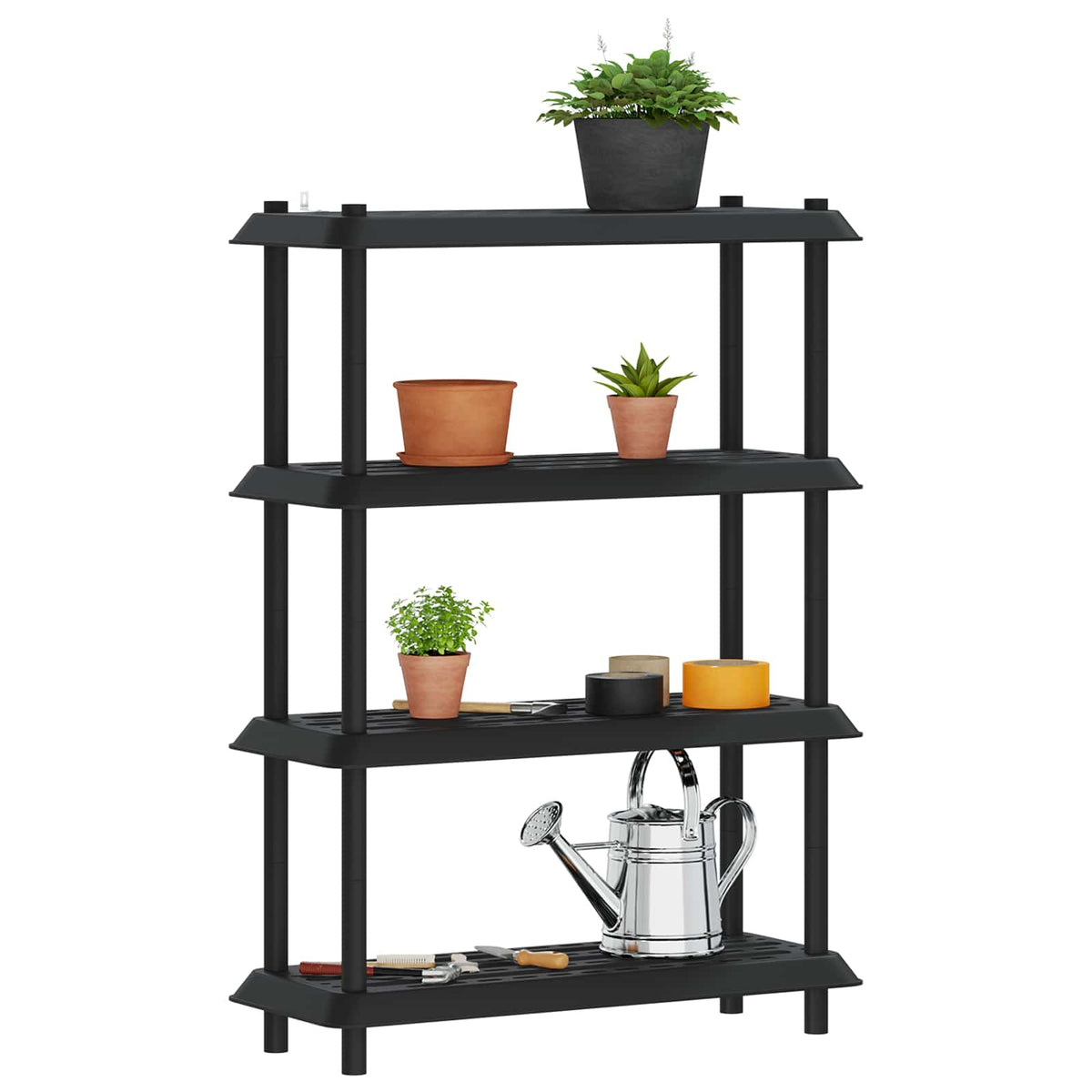Vidaxl plankenunit 4-laags 100 x 40 x 136,5 cm pp antracietkleurig
