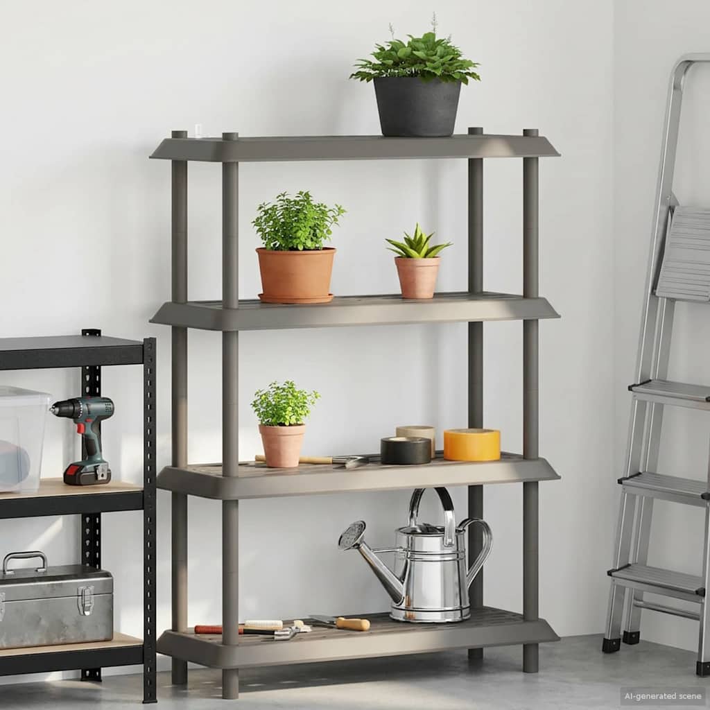 Vidaxl plankenunit 4-laags 100 x 40 x 136,5 cm pp lichtgrijs