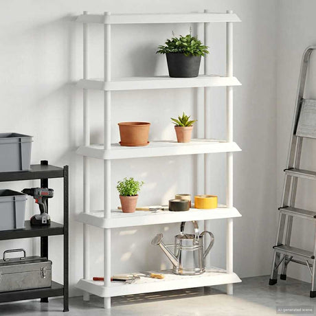 Vidaxl plankenunit 5-laags 100 x 40 x 177 cm pp wit
