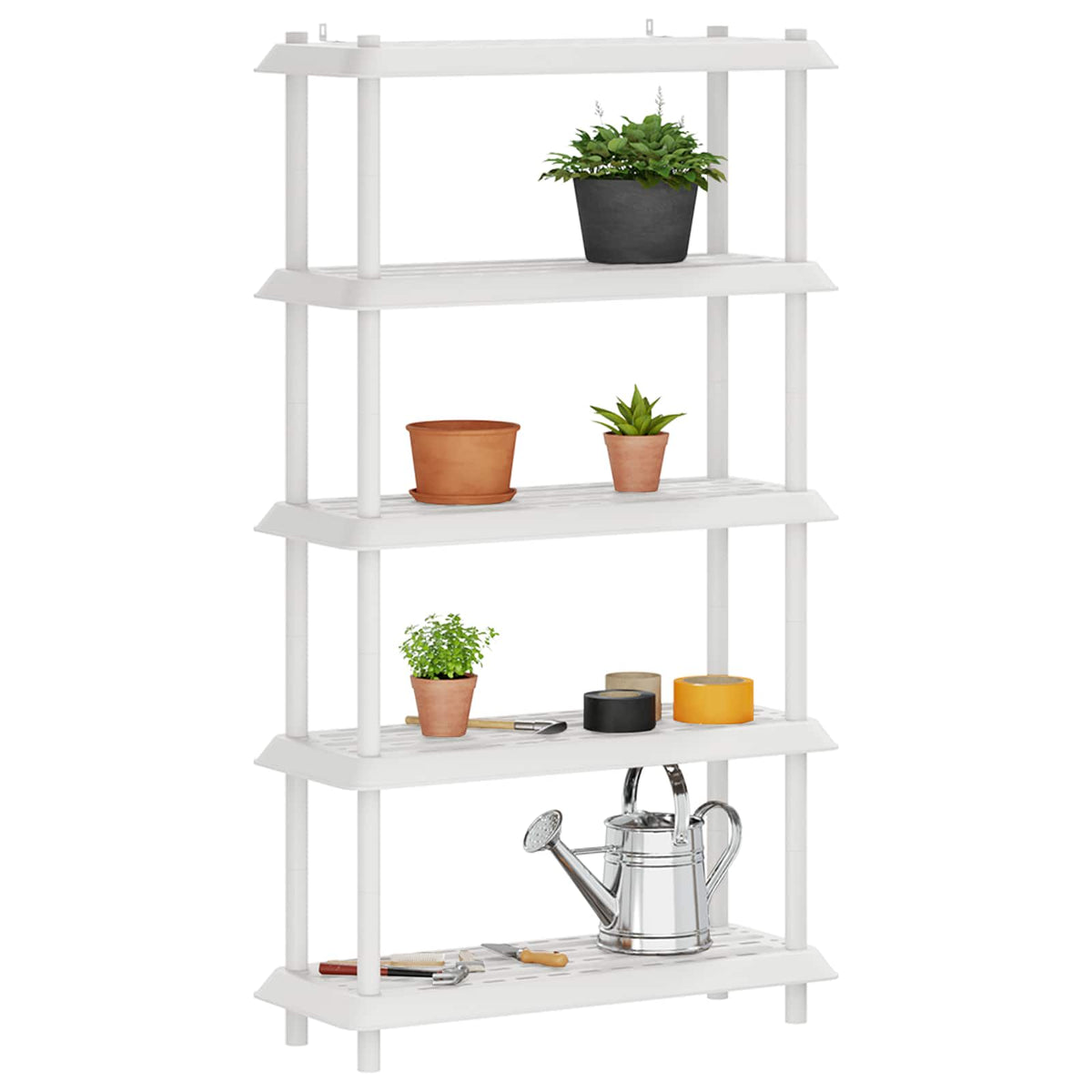 Vidaxl plankenunit 5-laags 100 x 40 x 177 cm pp wit