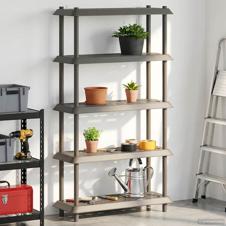 Vidaxl plankenunit 5-laags 100 x 40 x 177 cm pp lichtgrijs