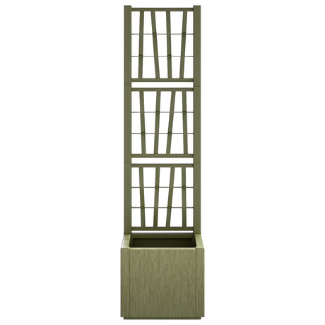 Vidaxl tuinbloembak met klimrek groen 36 x 36 x 140 cm pp