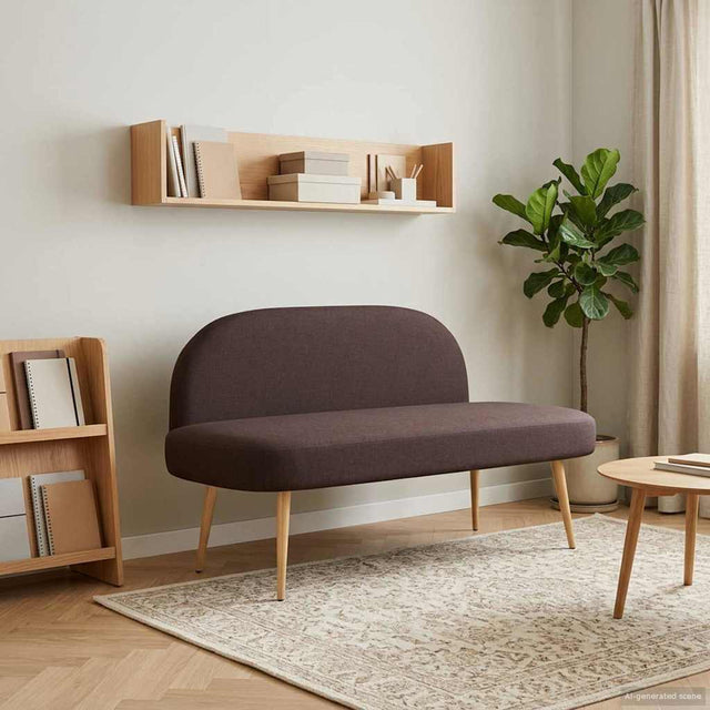 Vidaxl beklede bank met rugleuning donkerbruin 110 x 60 x 76 cm