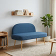 Vidaxl beklede bank met rugleuning blauw 110 x 60 x 76 cm