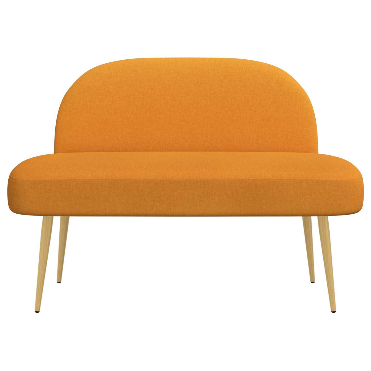 Vidaxl beklede bank met rugleuning donkergeel 110 x 60 x 76 cm