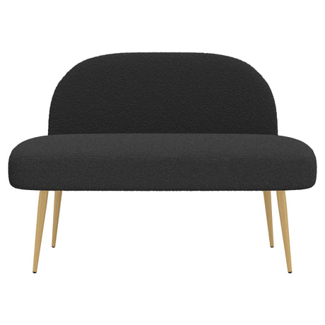 Vidaxl beklede bank met rugleuning zwart 110 x 60 x 76 cm bouclé