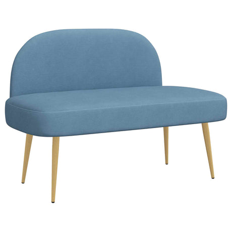 Vidaxl beklede bank met rugleuning blauw 110 x 60 x 76 cm katoen stof